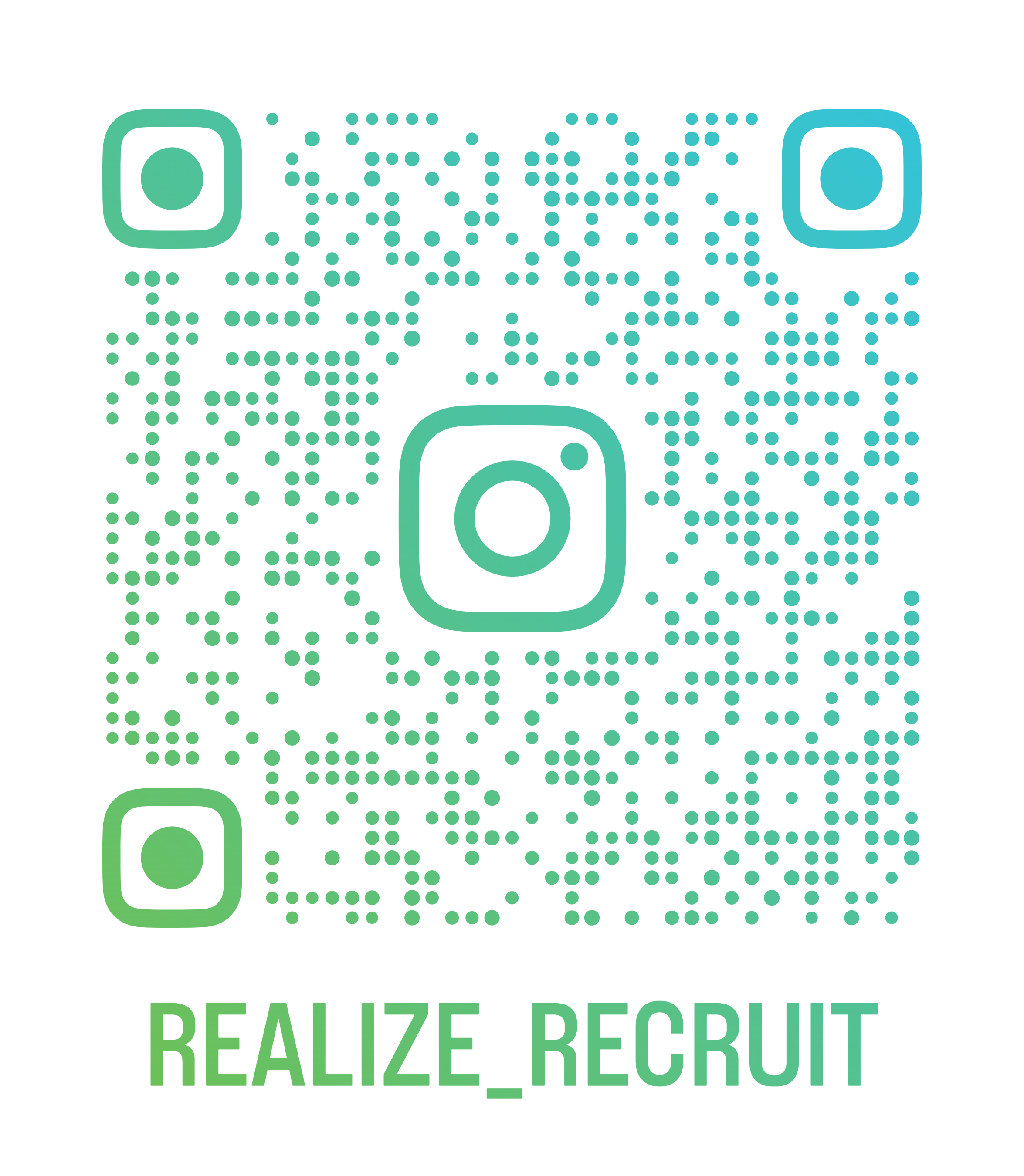 REALIZE採用チーム公式InstagramアカウントのQRコード。