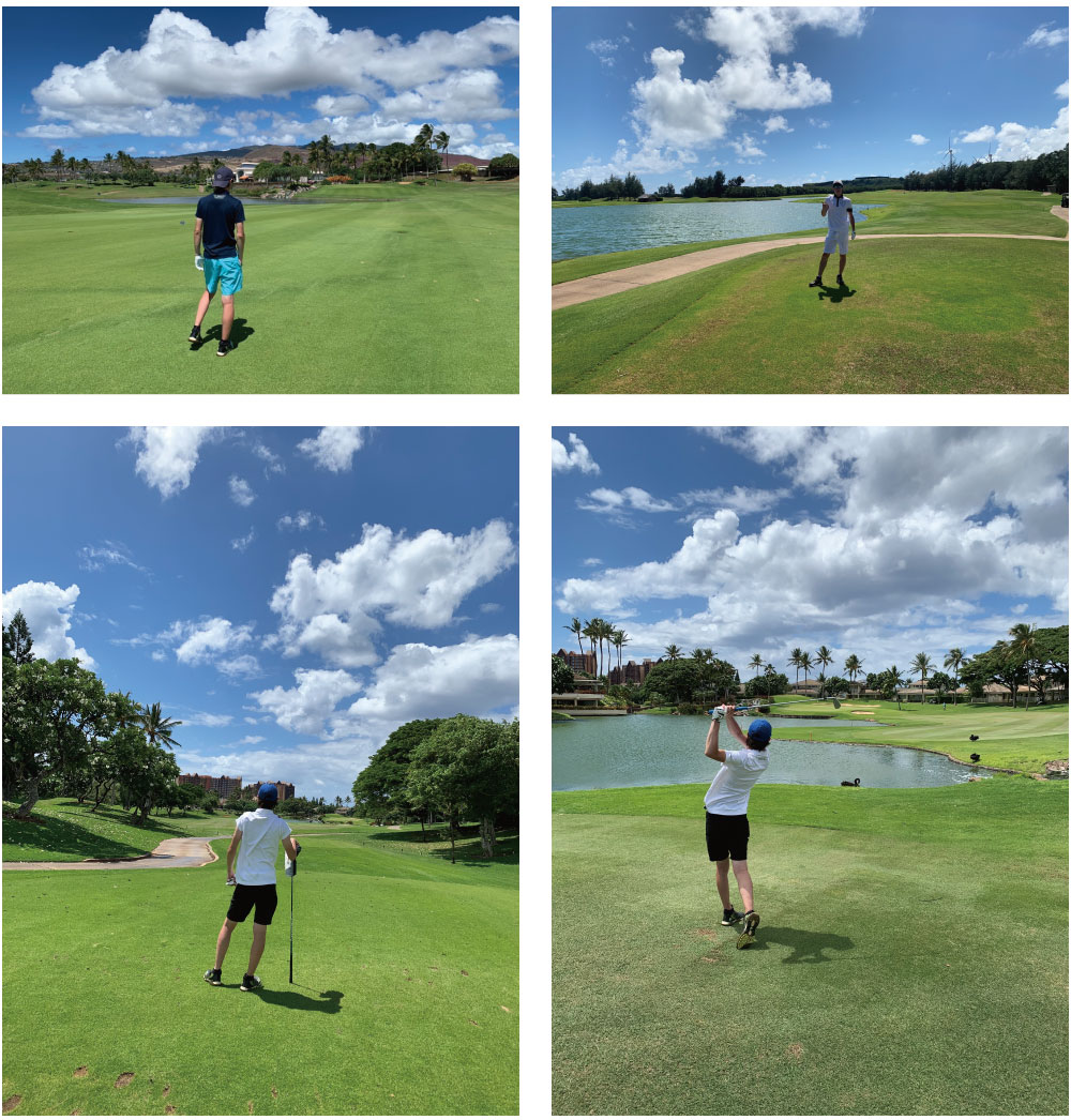 休日にゴルフを楽しむREALIZE営業部のSさん